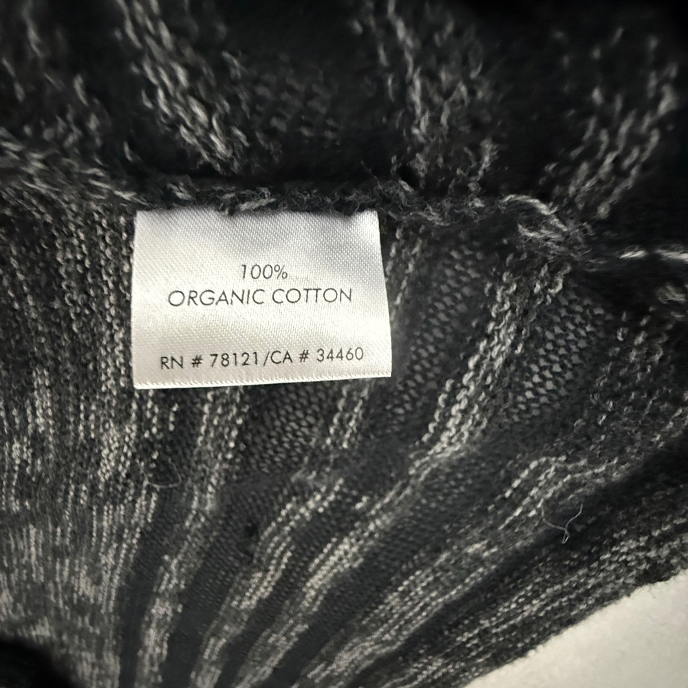 Eileen Fisher Sweater Womens XS Organic Cotton Open Front Cardigan Sweater Black - Picture 7 of 8